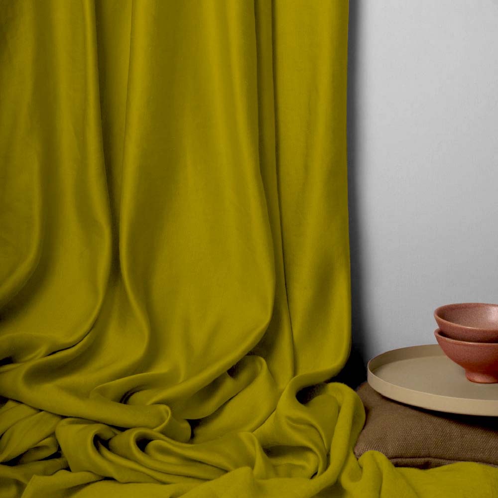 Jacquard Room Darkening Curtains in Lucky Limeade Set Of 2 - (P135)