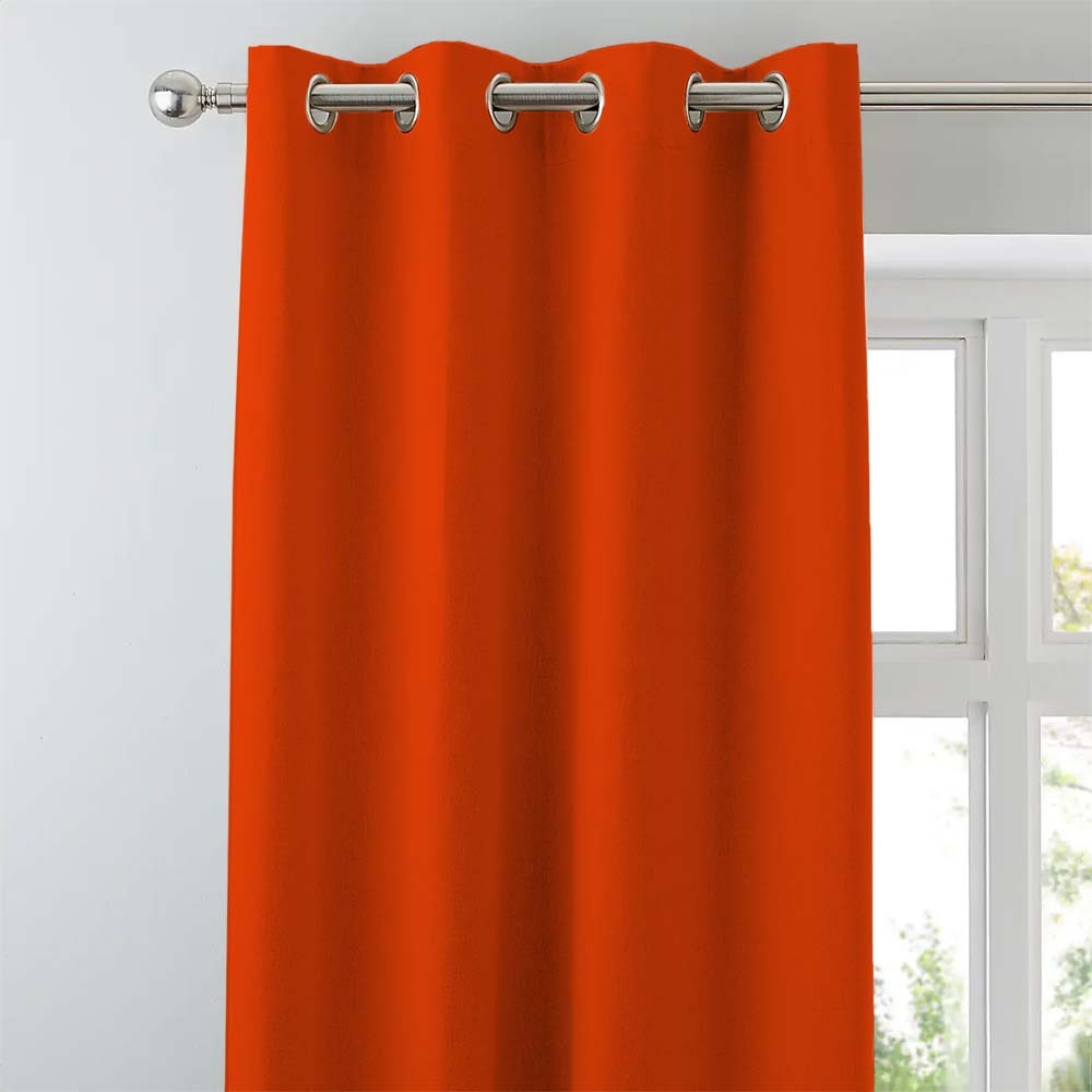 Jacquard Room Darkening Curtains in Ferarri Orange Set Of 2 - (P138)