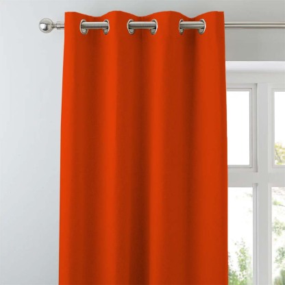 Jacquard Room Darkening Curtains in Ferarri Orange Set Of 2 - (P138)