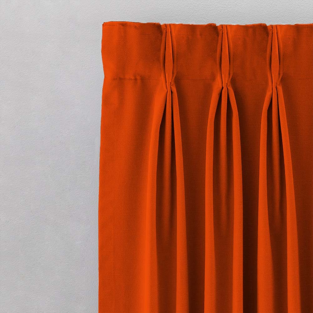 Jacquard Room Darkening Curtains in Ferarri Orange Set Of 2 - (P138)
