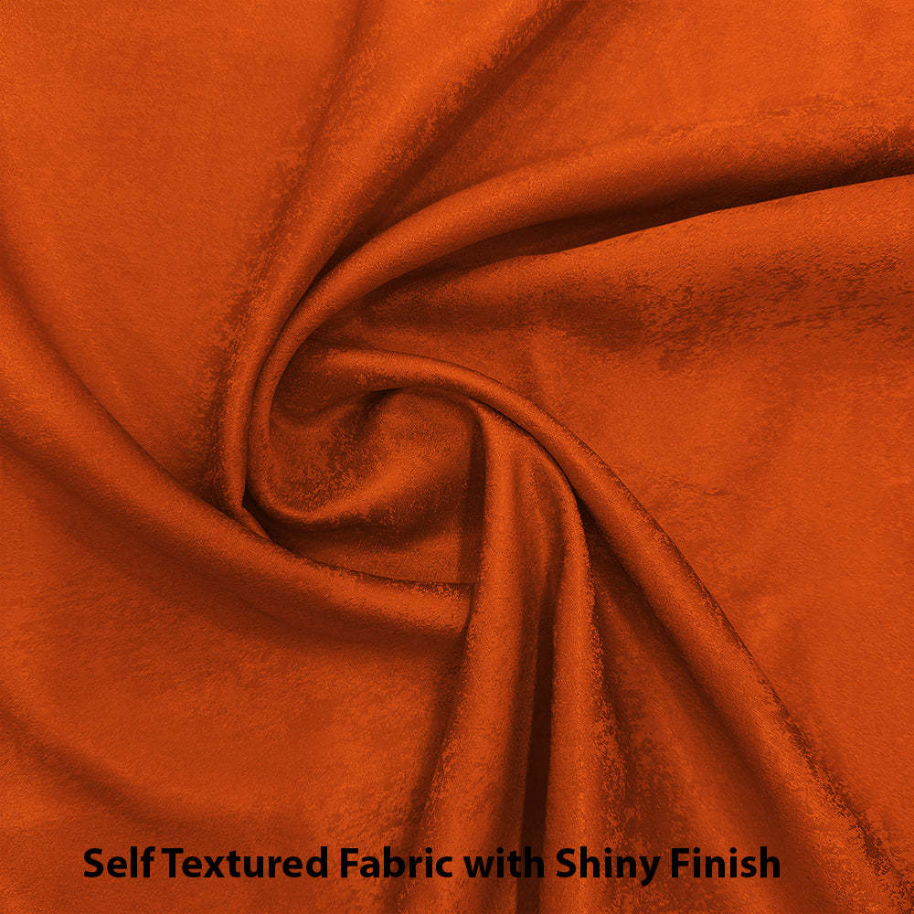 Jacquard Room Darkening Curtains in Ferarri Orange Set Of 2 - (P138)