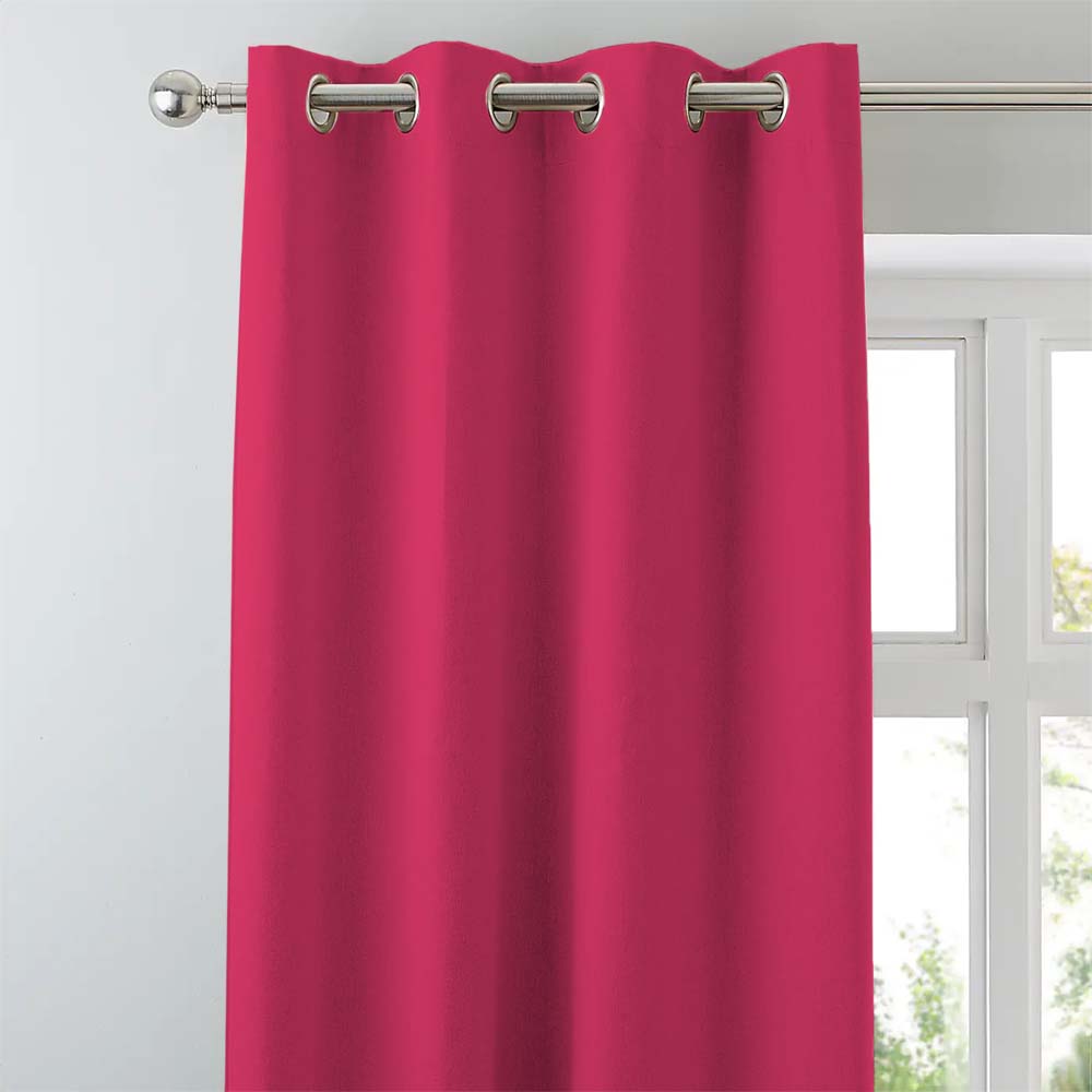 Jacquard Room Darkening Curtains in Watermelon Pink Set Of 2 - (P139)