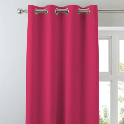 Jacquard Room Darkening Curtains in Watermelon Pink Set Of 2 - (P139)