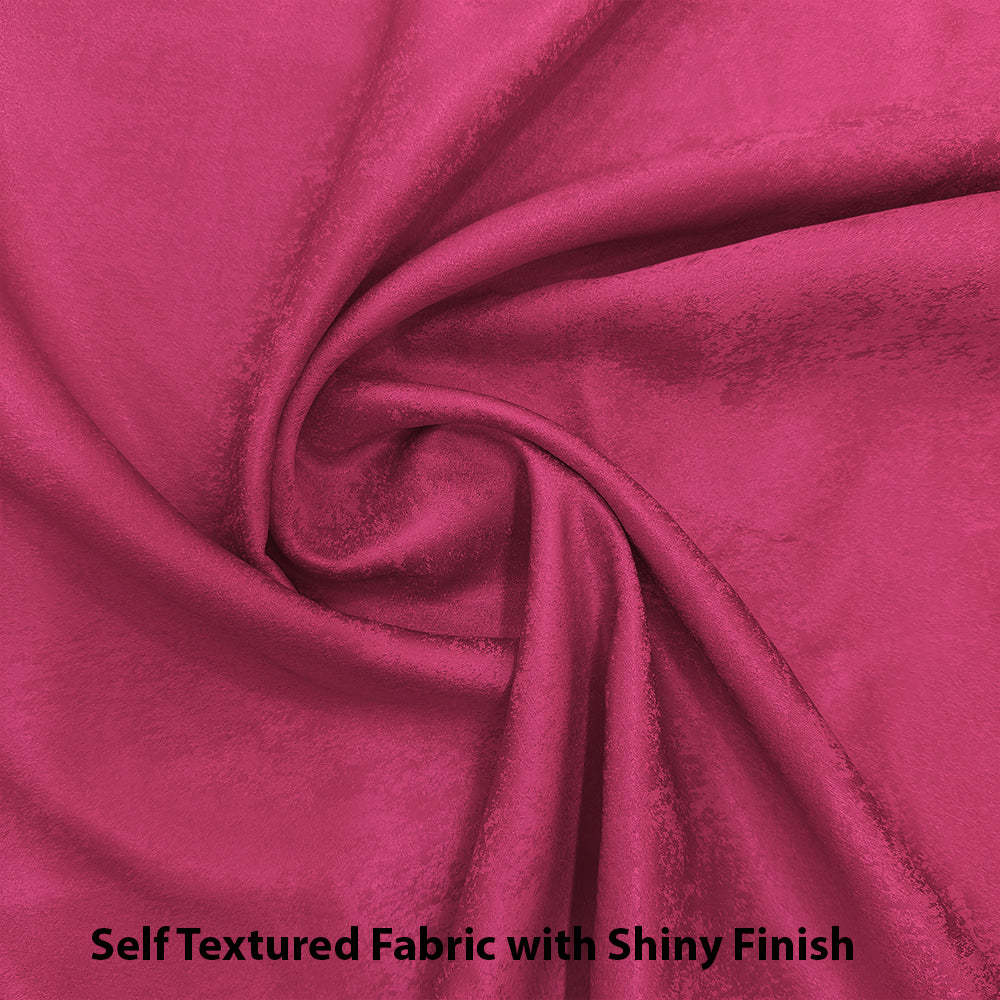 Jacquard Room Darkening Curtains in Watermelon Pink Set Of 2 - (P139)