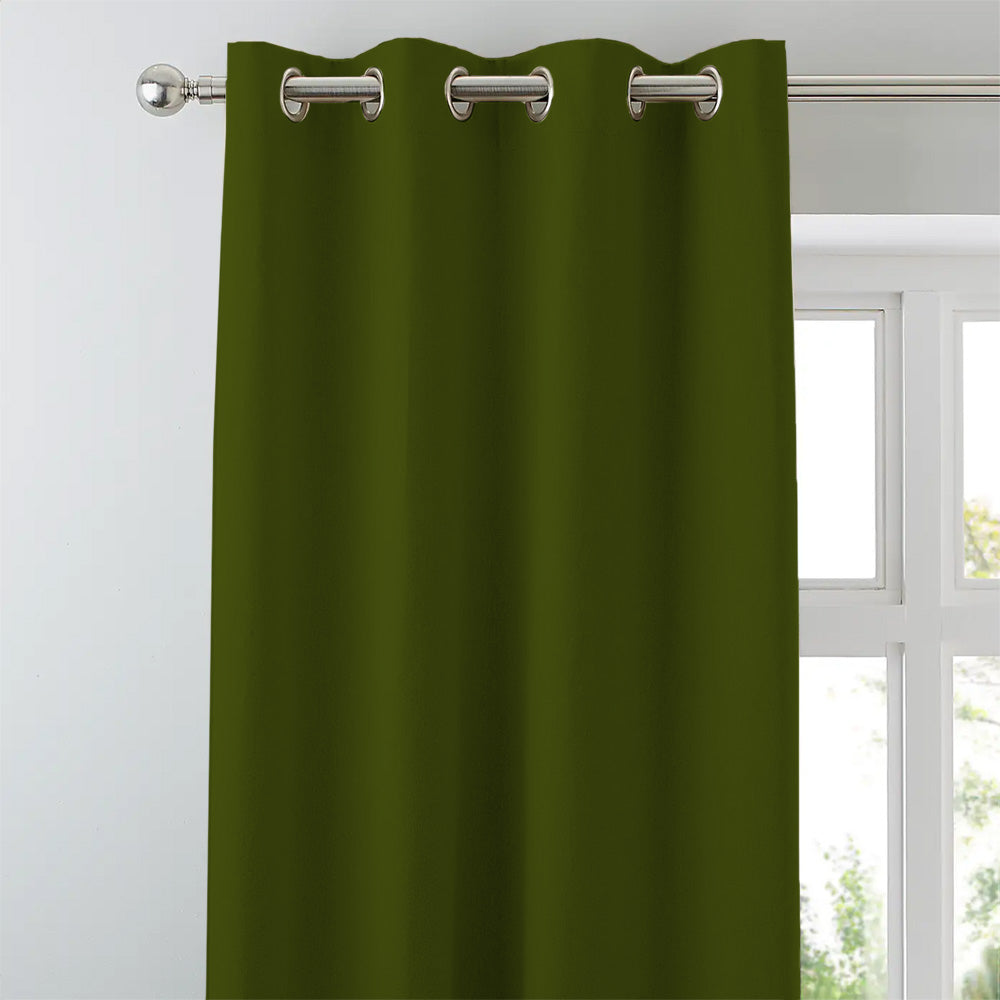 Jacquard Room Darkening Curtains in Seaweed Green Set Of 2 - (P14)