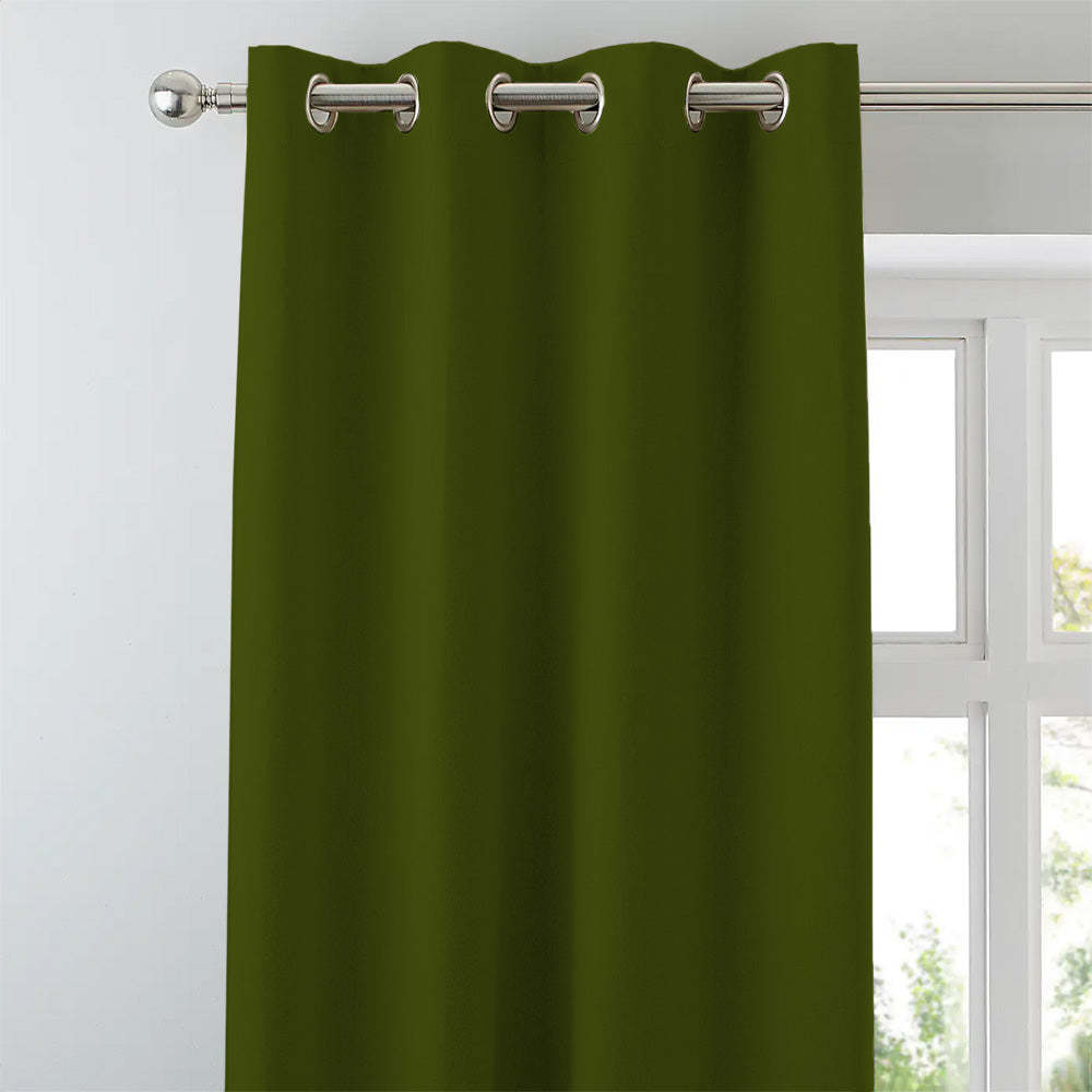 Jacquard Room Darkening Curtains in Seaweed Green Set Of 2 - (P14)