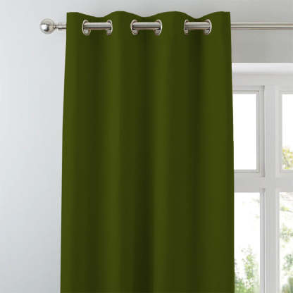 Jacquard Room Darkening Curtains in Seaweed Green Set Of 2 - (P14)