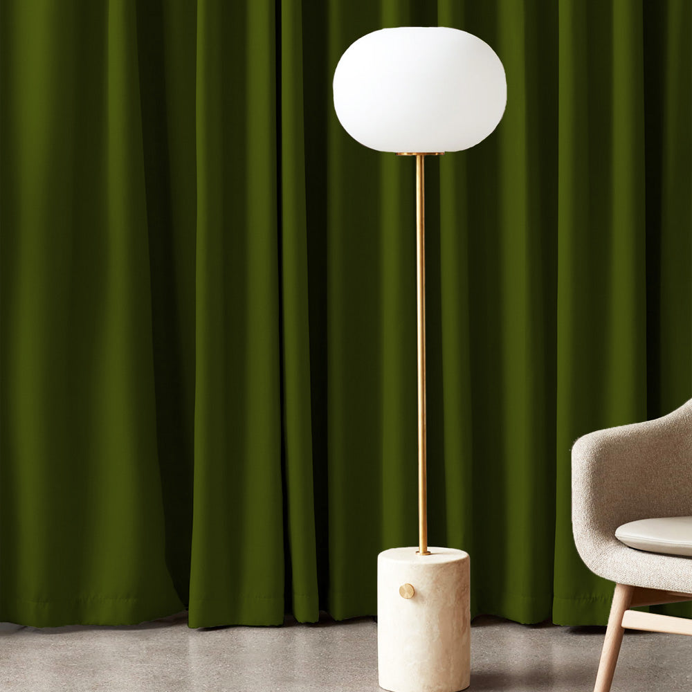 Jacquard Room Darkening Curtains in Seaweed Green Set Of 2 - (P14)