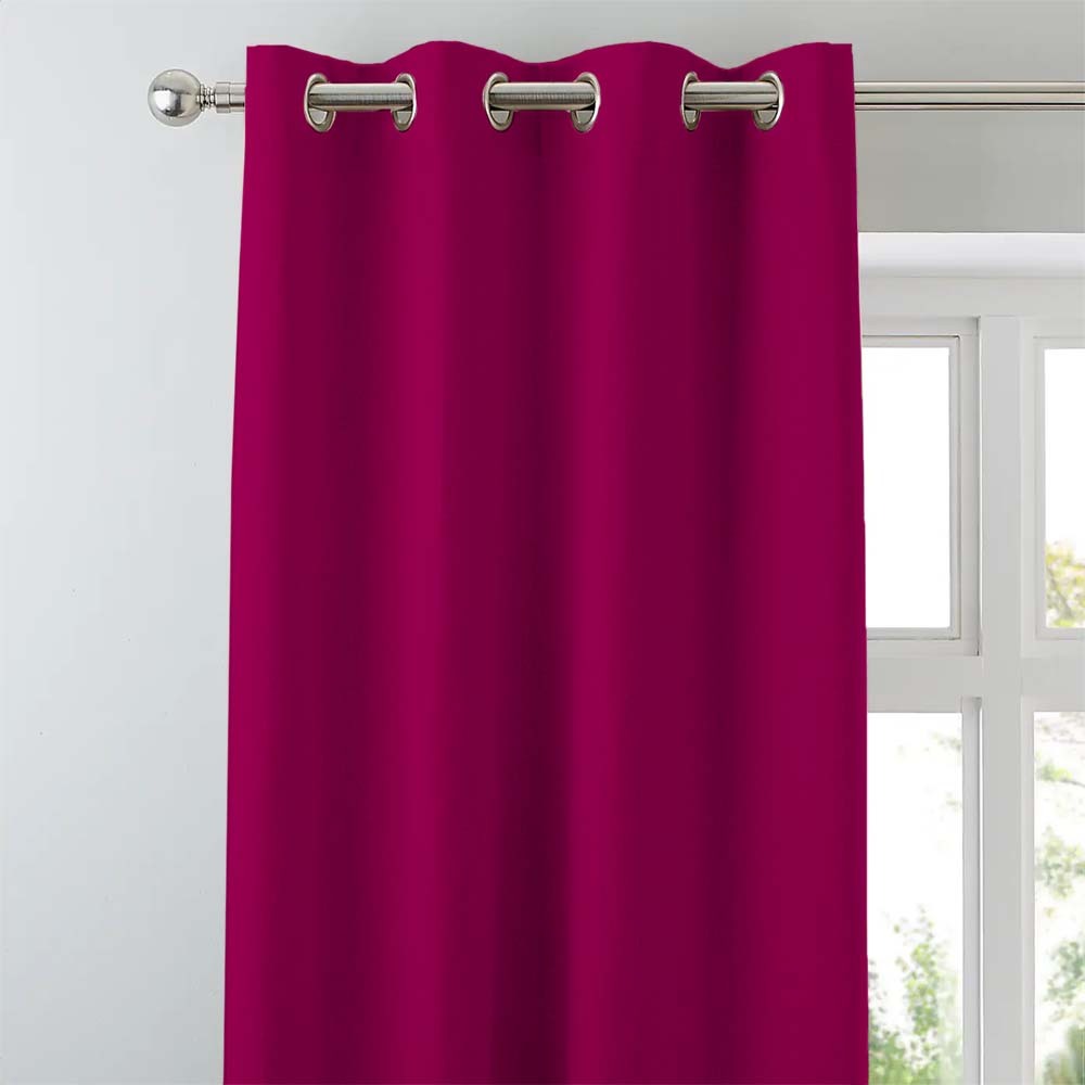 Jacquard Room Darkening Curtains in Hibiscus Pink Set Of 2 - (P140)