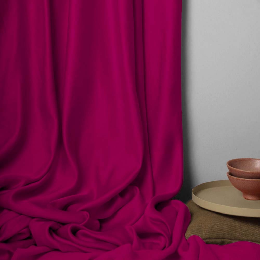 Jacquard Room Darkening Curtains in Hibiscus Pink Set Of 2 - (P140)