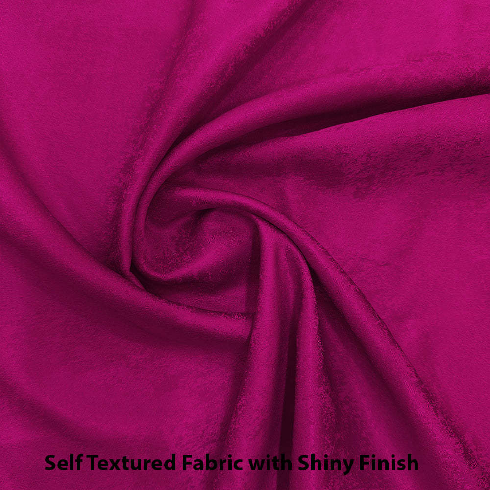 Jacquard Room Darkening Curtains in Hibiscus Pink Set Of 2 - (P140)