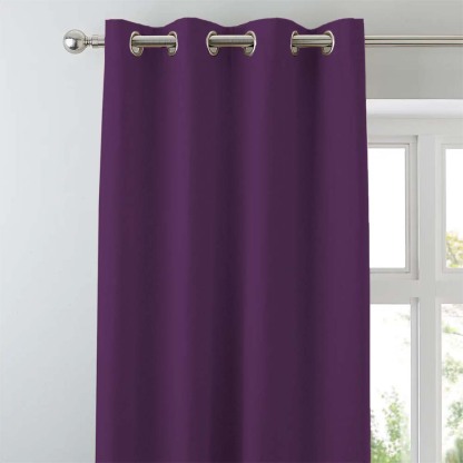 Jacquard Room Darkening Curtains in Deep Purple Set Of 2 - (P142)