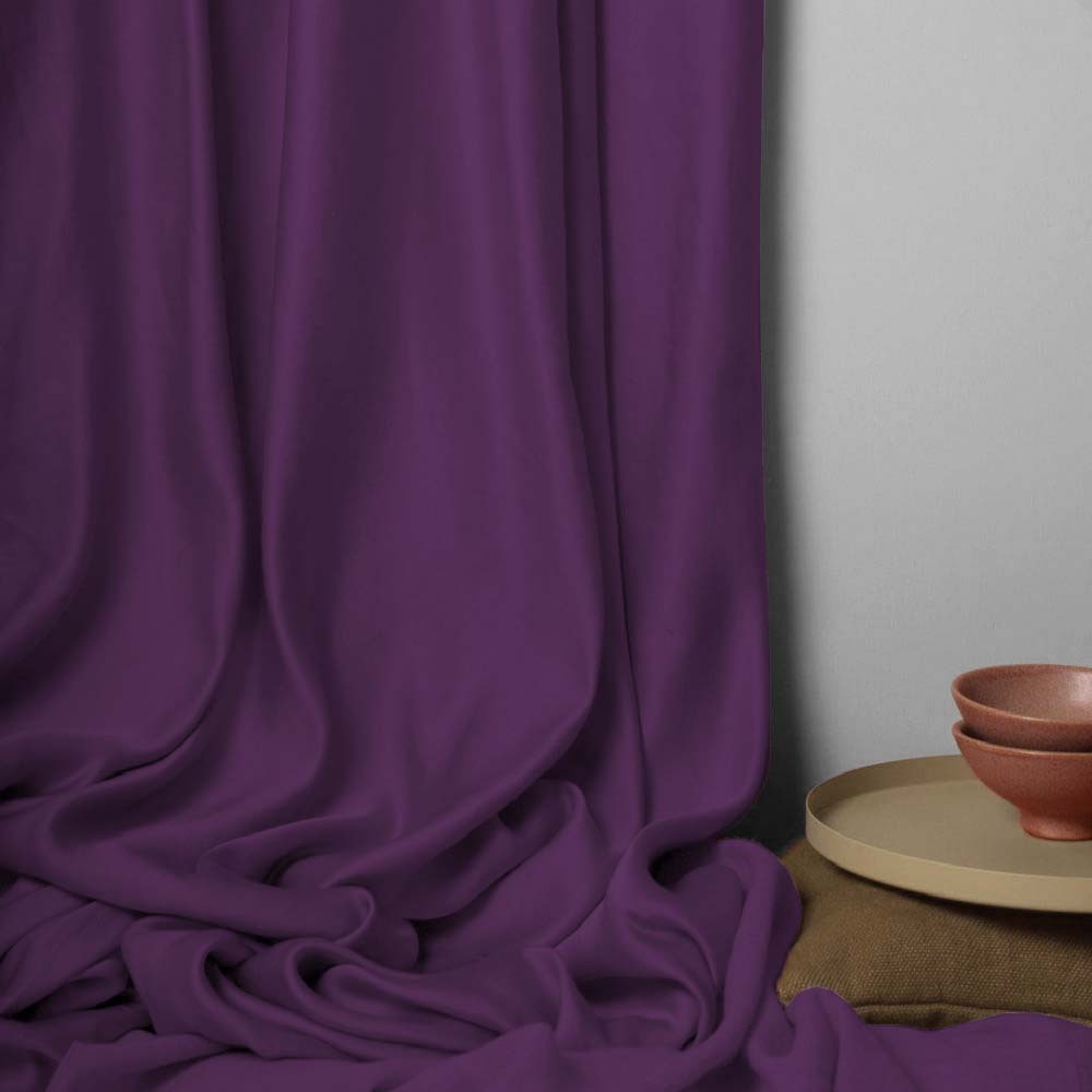 Jacquard Room Darkening Curtains in Deep Purple Set Of 2 - (P142)