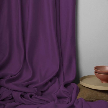 Jacquard Room Darkening Curtains in Deep Purple Set Of 2 - (P142)