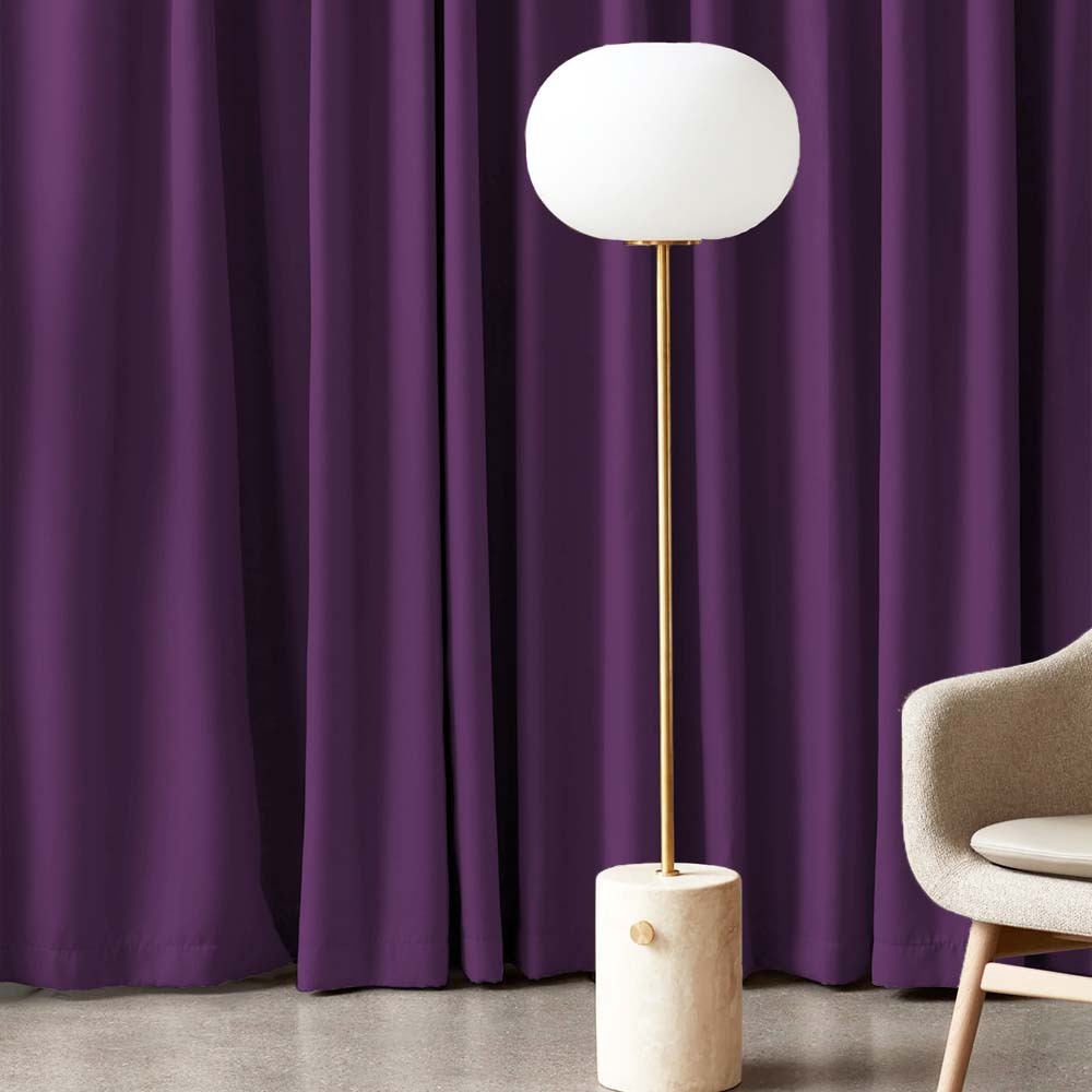 Jacquard Room Darkening Curtains in Deep Purple Set Of 2 - (P142)