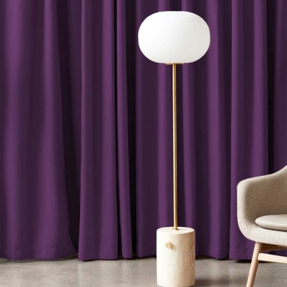 Jacquard Room Darkening Curtains in Deep Purple Set Of 2 - (P142)