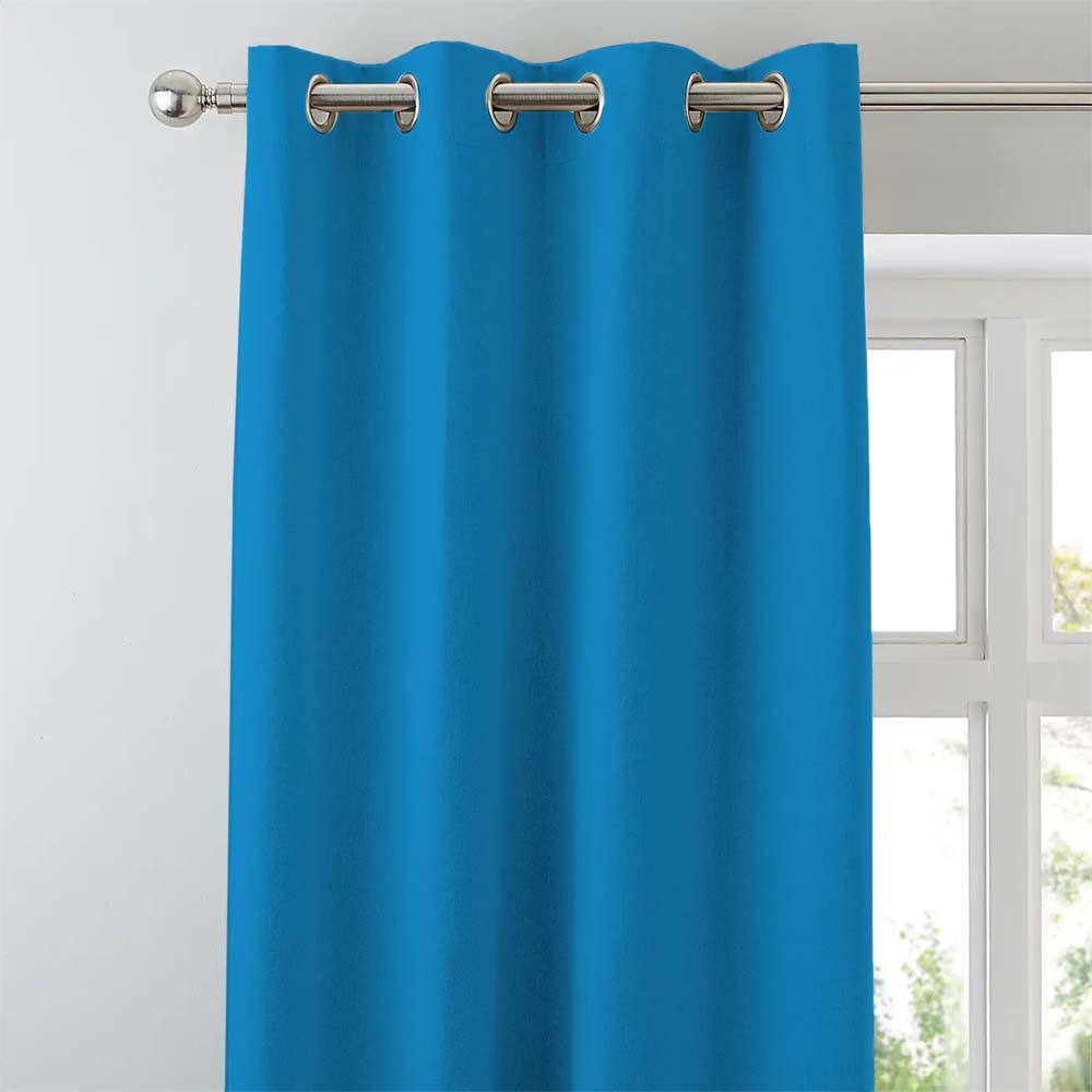 Jacquard Room Darkening Curtains in Blue Sky Set Of 2 - (P144)