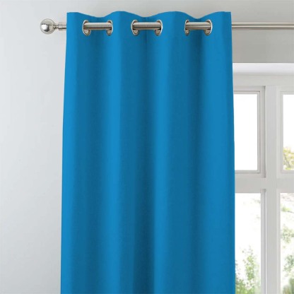 Jacquard Room Darkening Curtains in Blue Sky Set Of 2 - (P144)