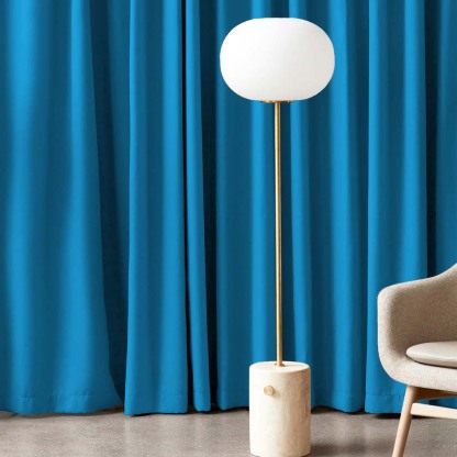 Jacquard Room Darkening Curtains in Blue Sky Set Of 2 - (P144)