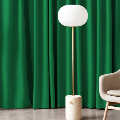 Jacquard Room Darkening Curtains in Treetop Green Set Of 2 - (P147)