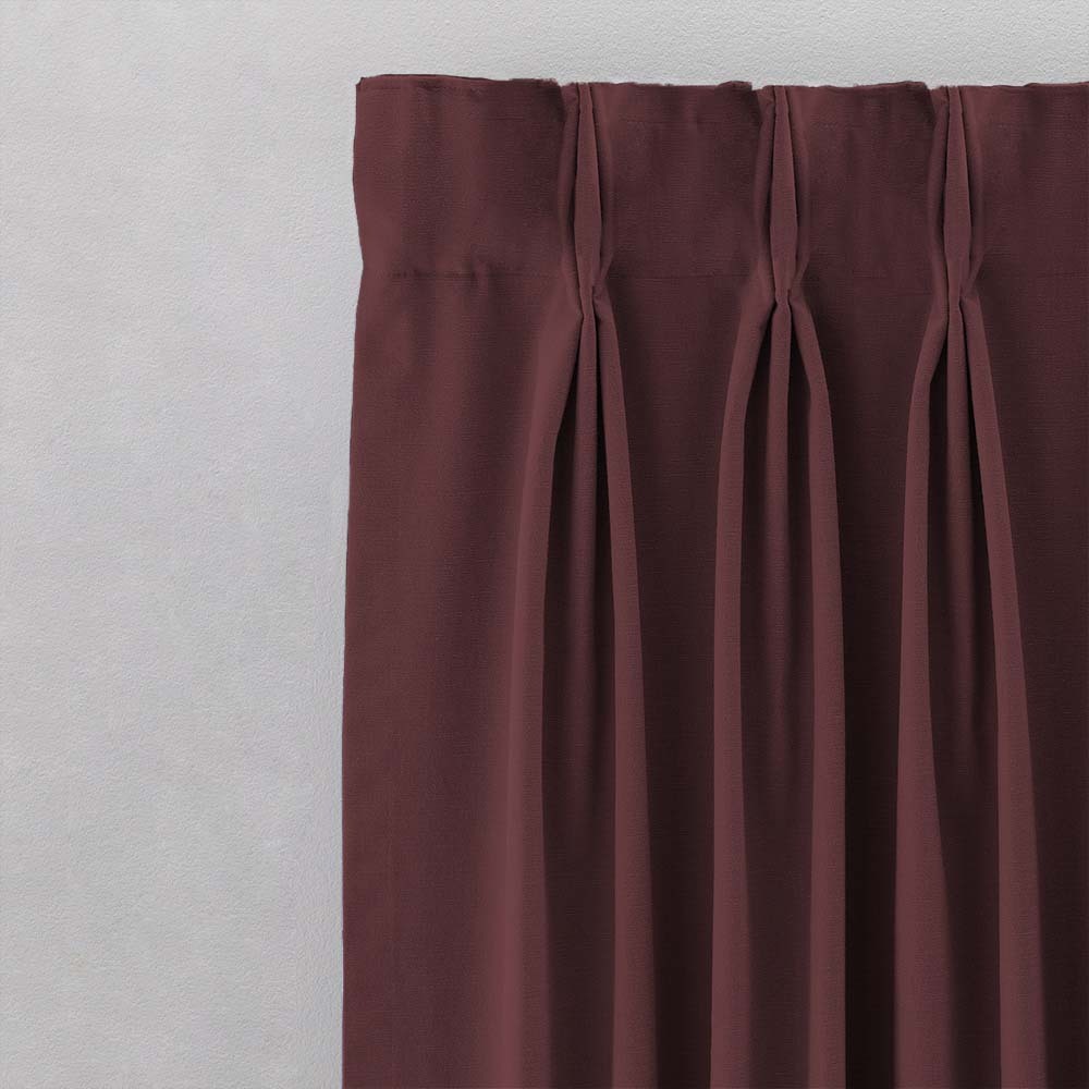 Jacquard Room Darkening Curtains in Burgundy Set Of 2 - (P152)