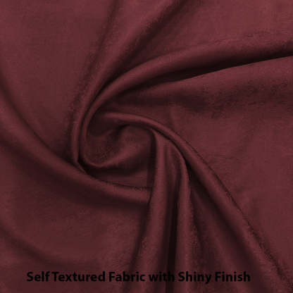 Jacquard Room Darkening Curtains in Burgundy Set Of 2 - (P152)