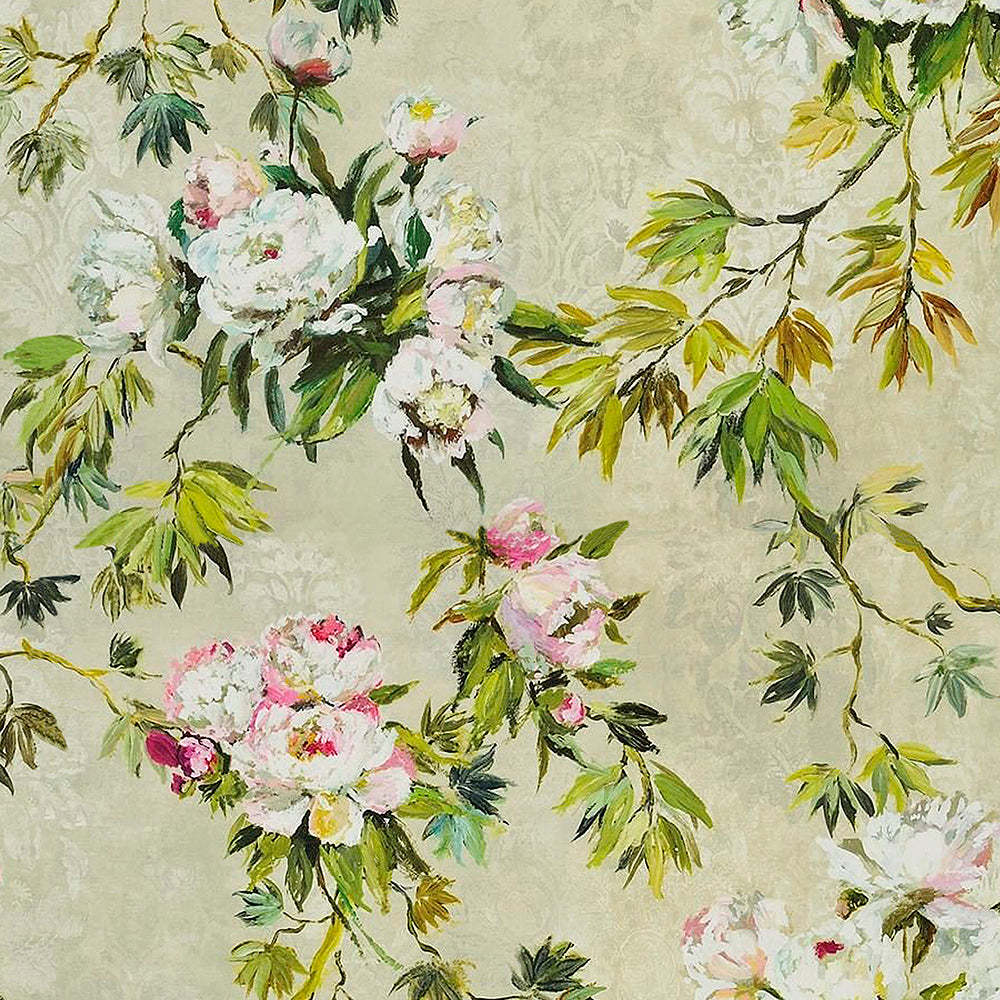 Elegant Floral Print Room Darkening Curtains Set of 2 DS154A