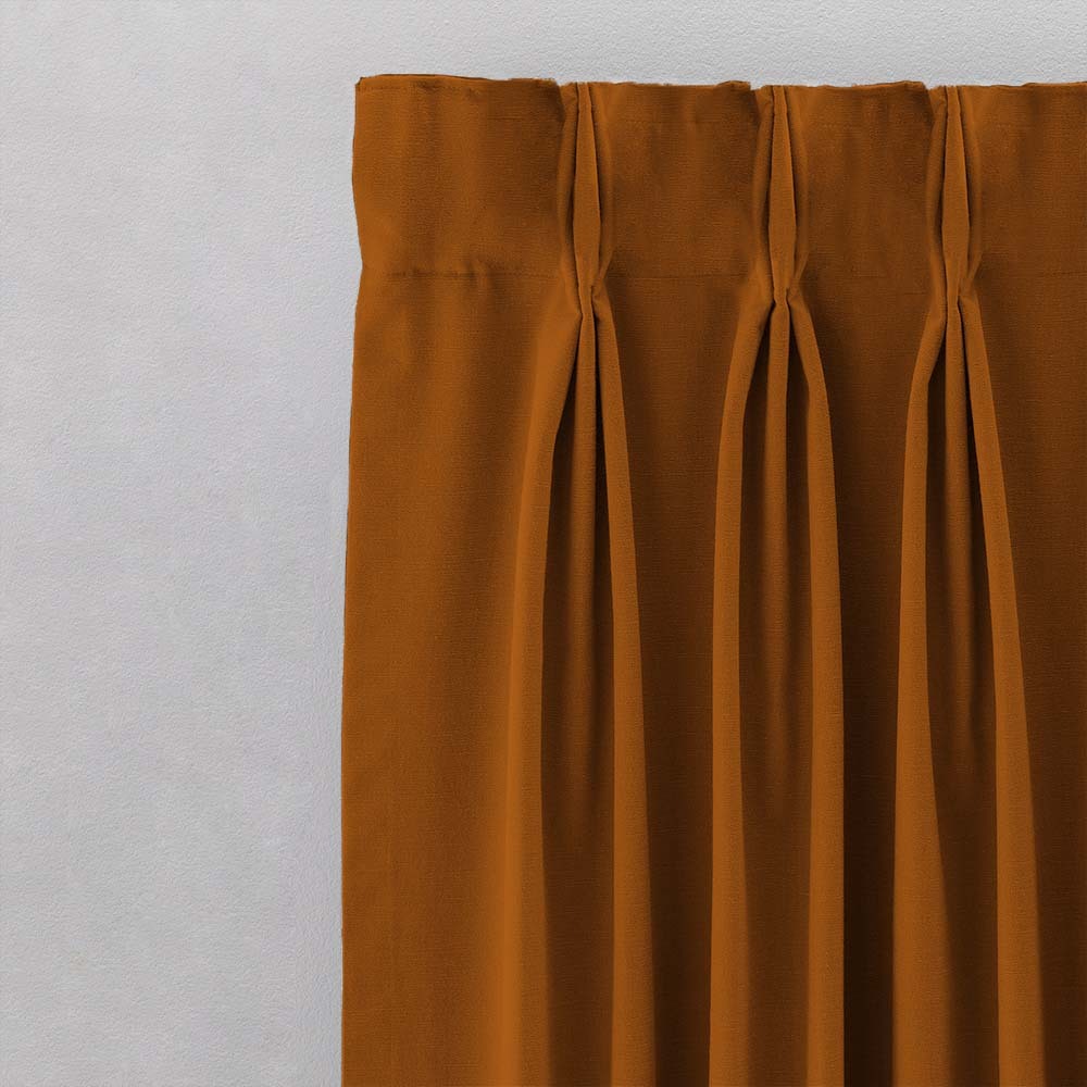 Jacquard Room Darkening Curtains in Rust Brown Set Of 2 - (P161)