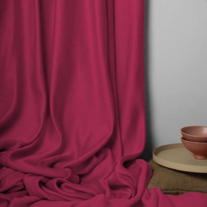 Jacquard Room Darkening Curtains in Radish Red Set Of 2 - (P162)