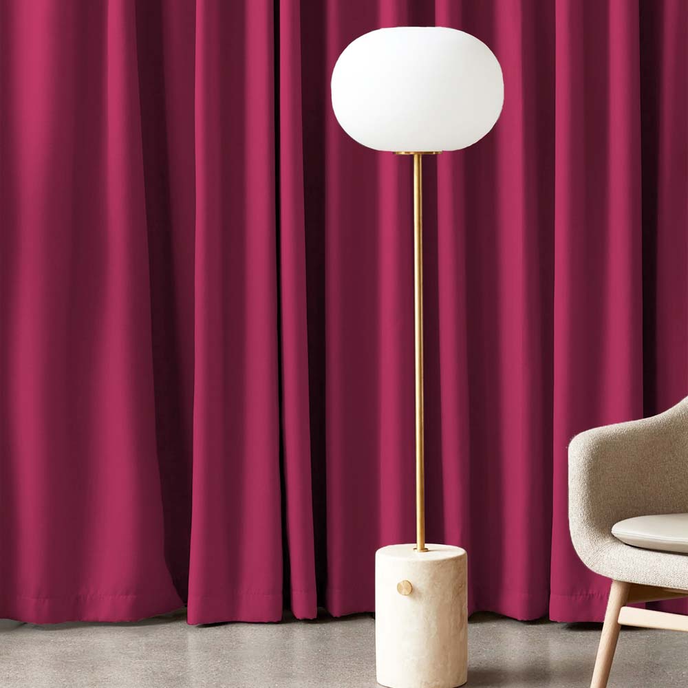 Jacquard Room Darkening Curtains in Radish Red Set Of 2 - (P162)