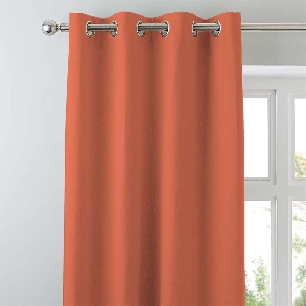 Jacquard Room Darkening Curtains in Melon Set Of 2 - (P166)