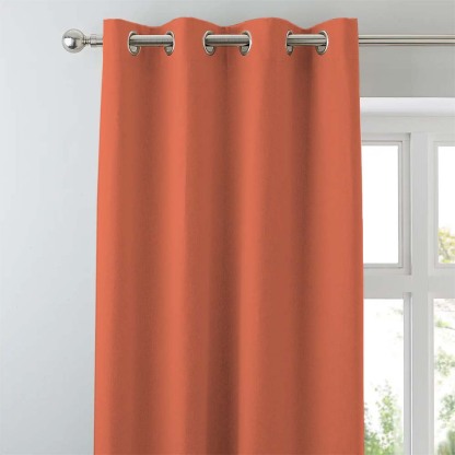 Jacquard Room Darkening Curtains in Melon Set Of 2 - (P166)