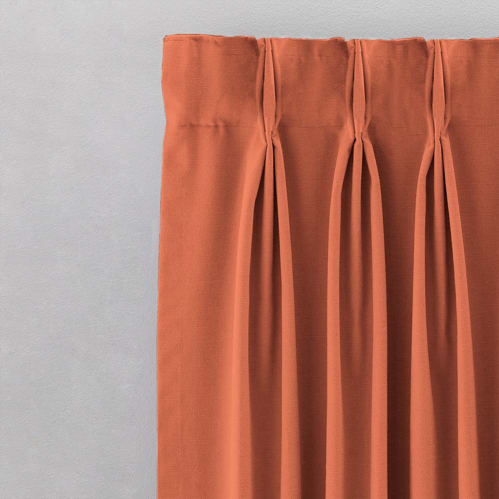 Jacquard Room Darkening Curtains in Melon Set Of 2 - (P166)
