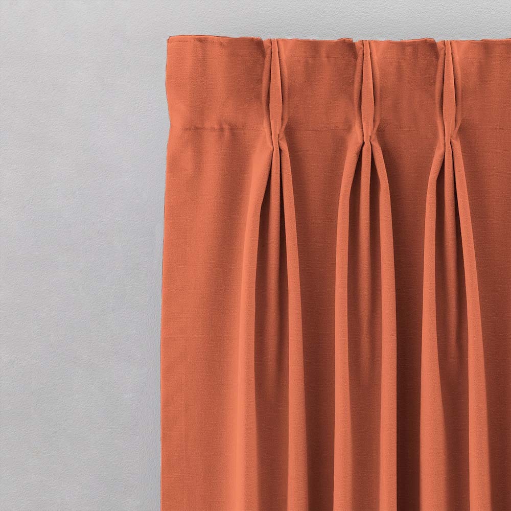 Jacquard Room Darkening Curtains in Melon Set Of 2 - (P166)