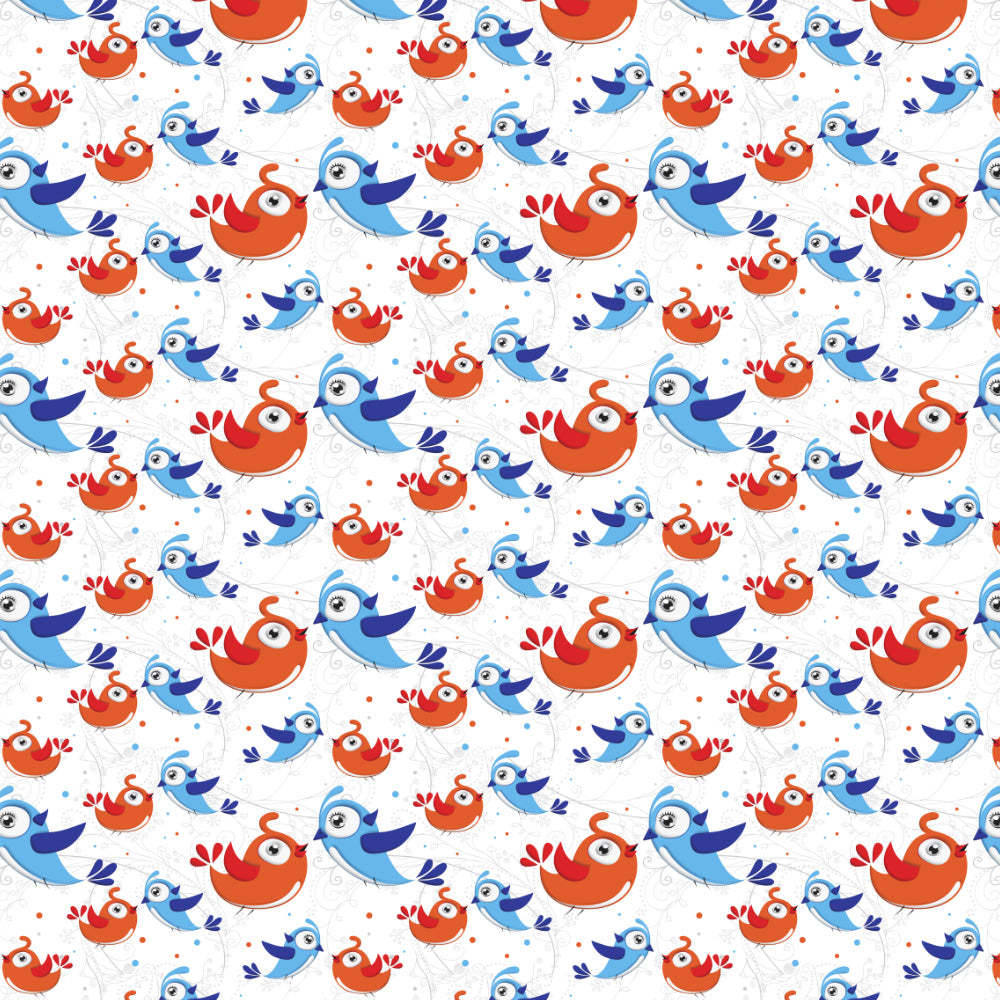 Birds of Joy Kids Red Heavy Satin Blackout curtains Set Of 2 - (DS166A)