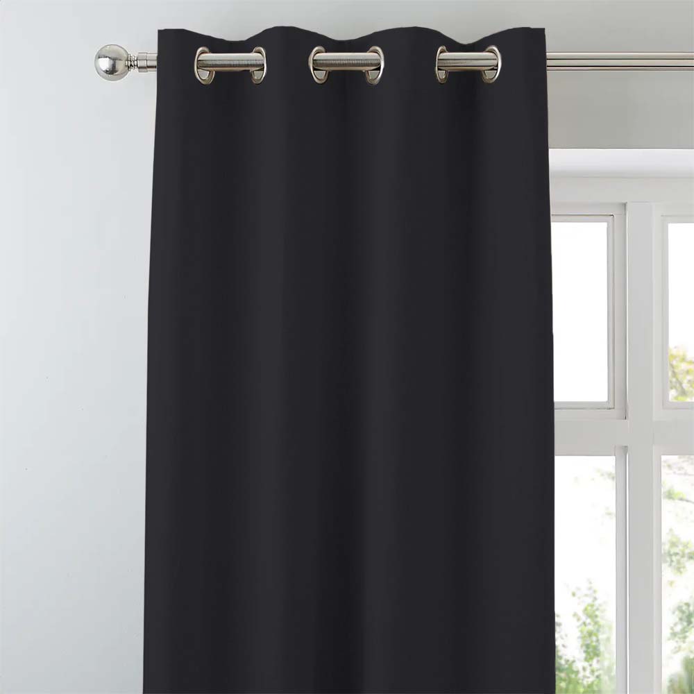 Jacquard Room Darkening Curtains in Midnight Set Of 2 - (P167)