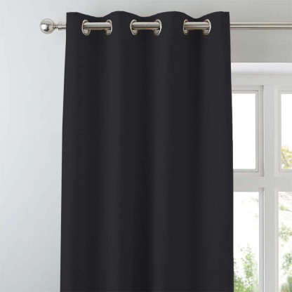 Jacquard Room Darkening Curtains in Midnight Set Of 2 - (P167)