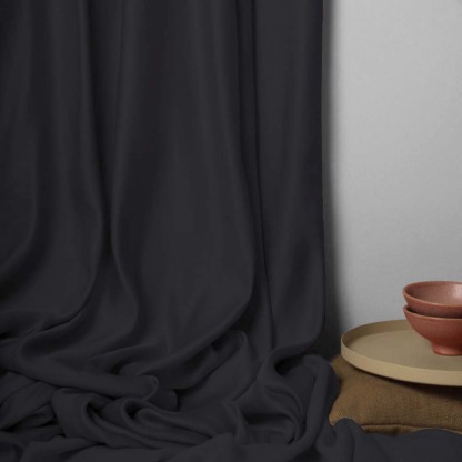 Jacquard Room Darkening Curtains in Midnight Set Of 2 - (P167)