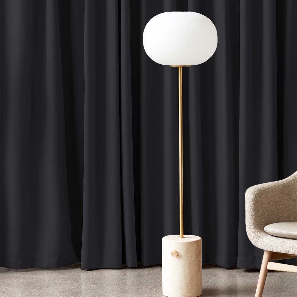 Jacquard Room Darkening Curtains in Midnight Set Of 2 - (P167)