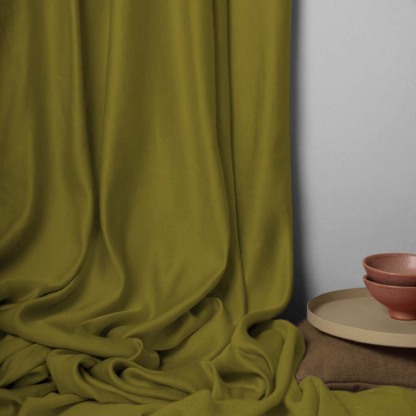 Jacquard Room Darkening Curtains in Woodbine Set Of 2 - (P168)