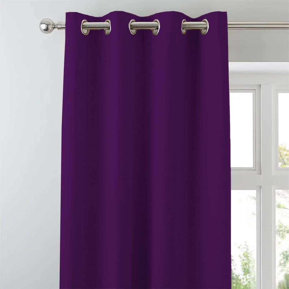 Jacquard Room Darkening Curtains in Grape Purple Set Of 2 - (P175)