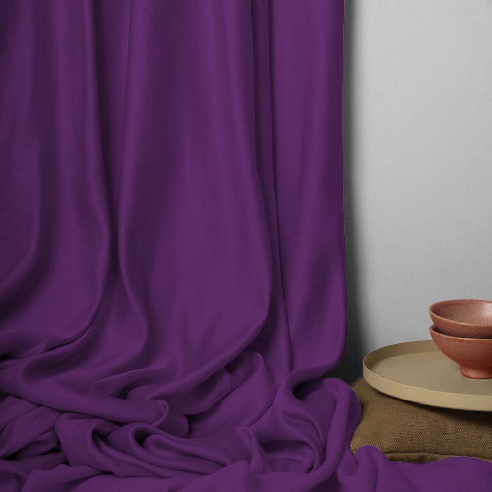 Jacquard Room Darkening Curtains in Grape Purple Set Of 2 - (P175)