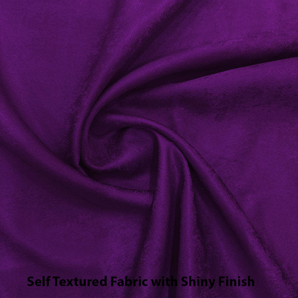 Jacquard Room Darkening Curtains in Grape Purple Set Of 2 - (P175)
