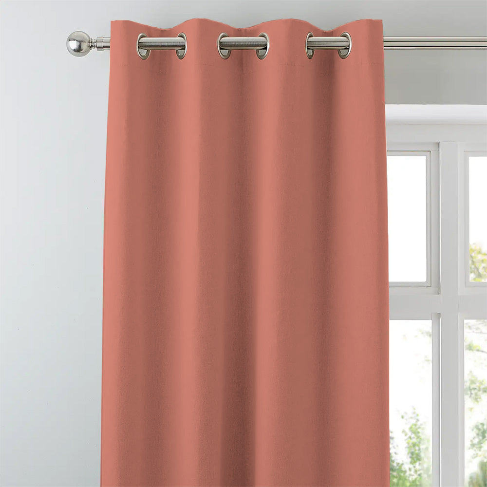 Jacquard Room Darkening Curtains in Grapefruit Pink Set Of 2 - (P18)