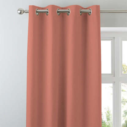 Jacquard Room Darkening Curtains in Grapefruit Pink Set Of 2 - (P18)
