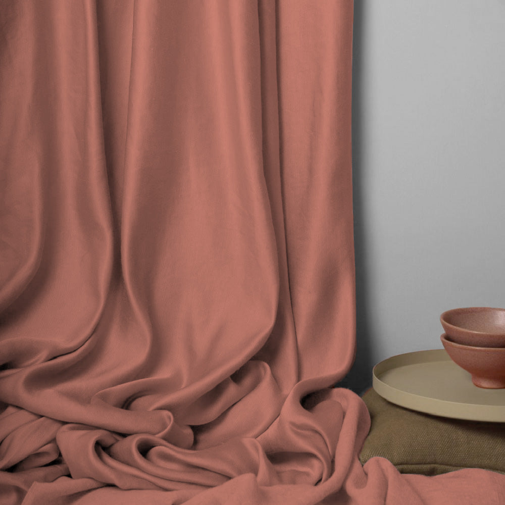 Jacquard Room Darkening Curtains in Grapefruit Pink Set Of 2 - (P18)
