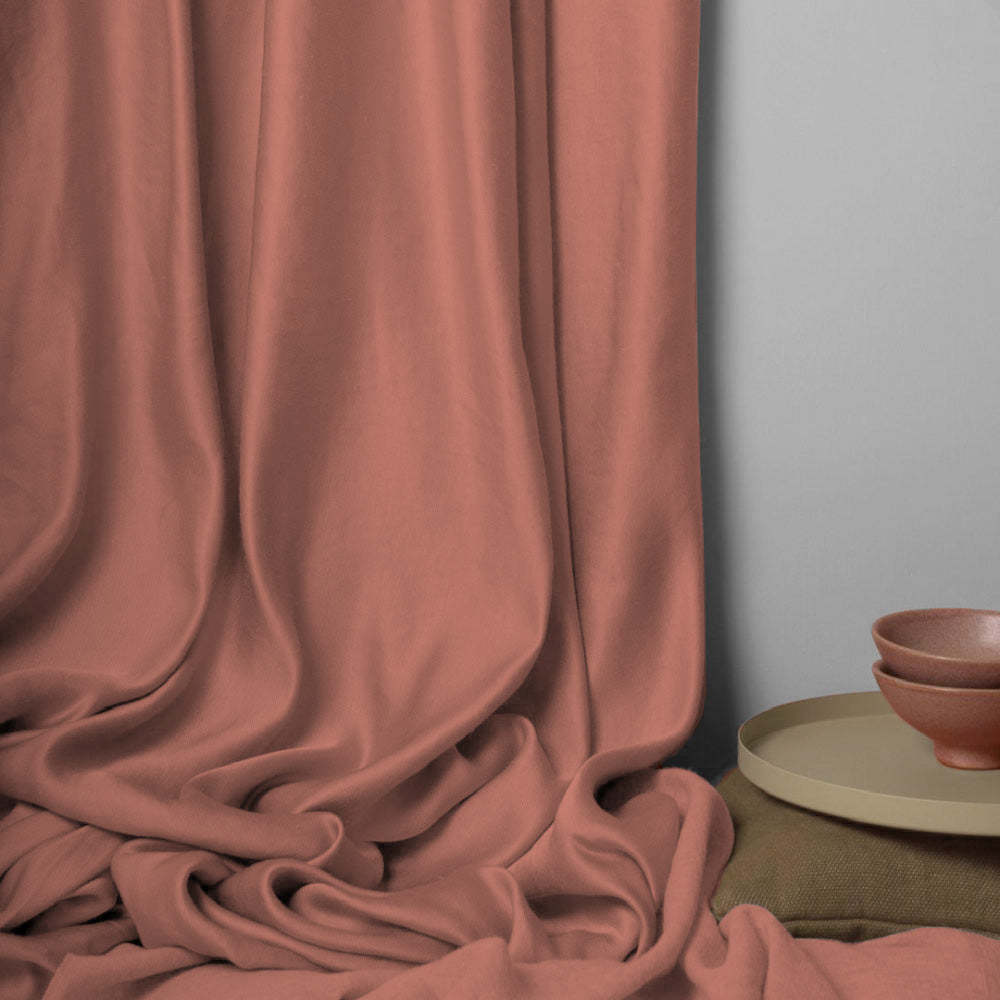 Jacquard Room Darkening Curtains in Grapefruit Pink Set Of 2 - (P18)