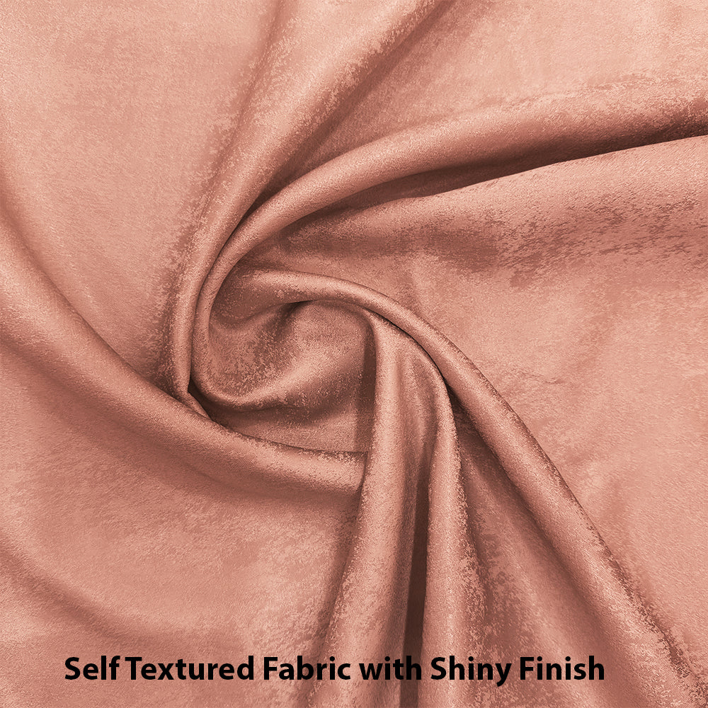 Jacquard Room Darkening Curtains in Grapefruit Pink Set Of 2 - (P18)