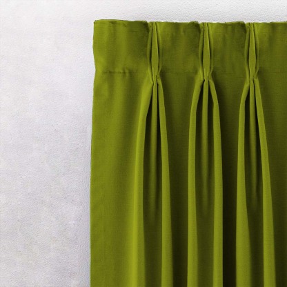 Jacquard Room Darkening Curtains in Leaf Green Set Of 2 - (P181)