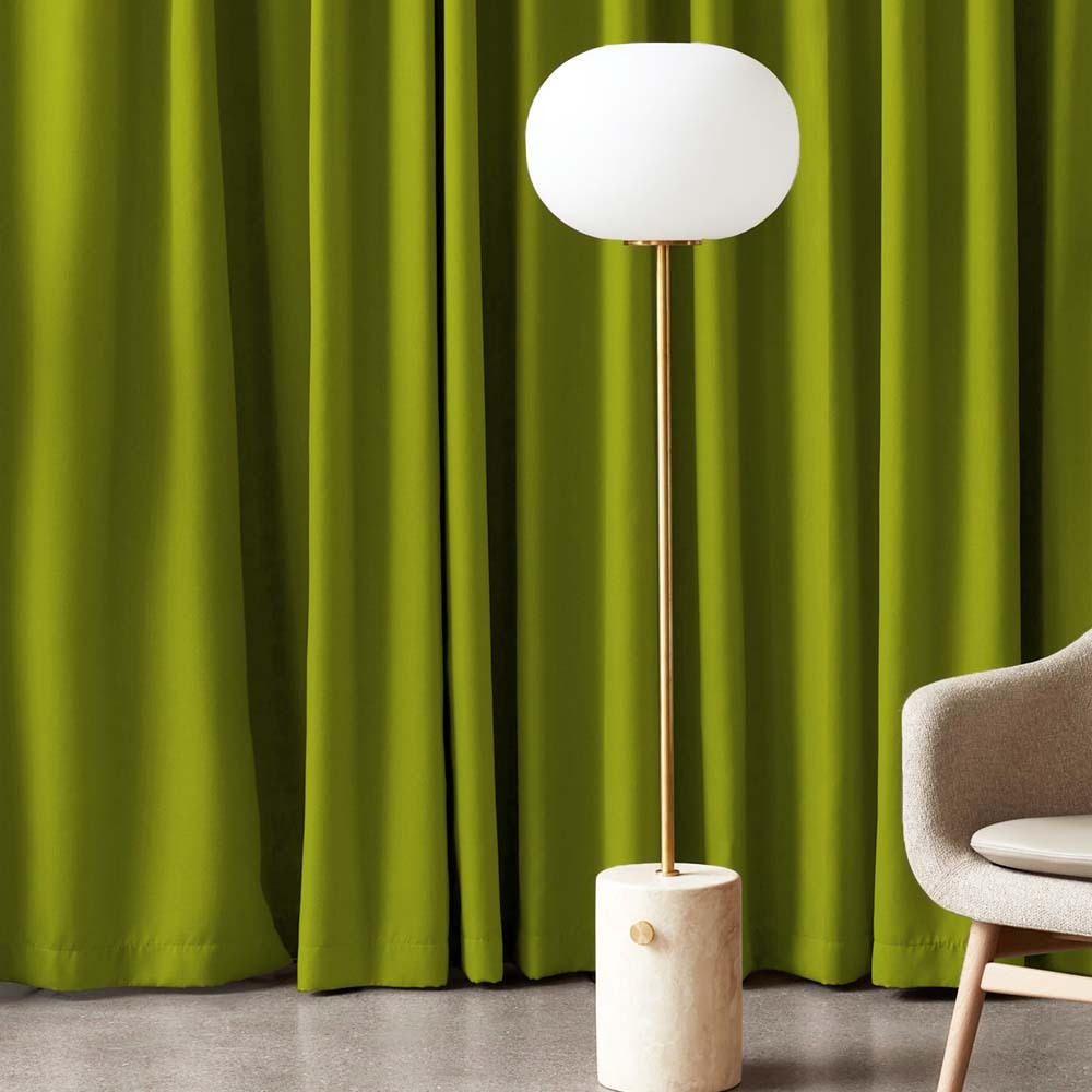 Jacquard Room Darkening Curtains in Leaf Green Set Of 2 - (P181)